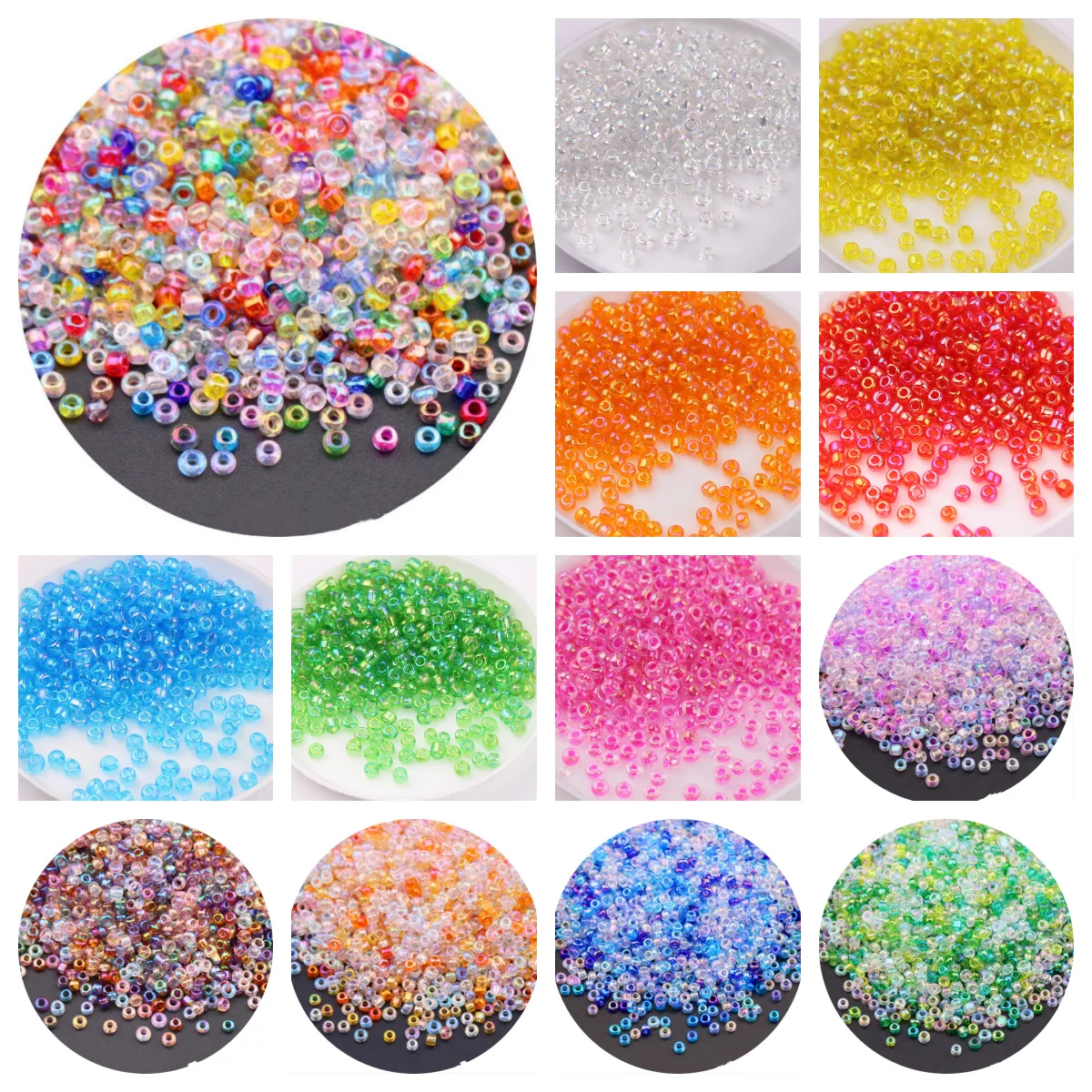 1.5mm 2mm 3mm 4mm Spacer Glass Seed Beads AB Colorful Czech Glass Seedbead For Handmade Jewelry DIY Making Garments Sewing Bead