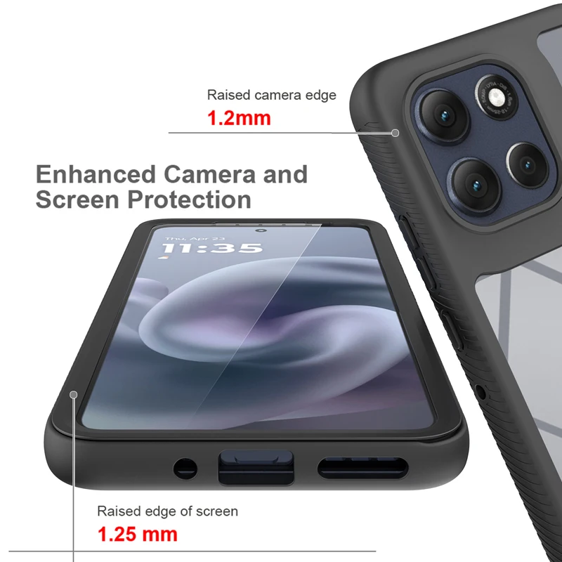360° Transparent Skin Case with Shock-Resistant Back Cover and Screen Protector