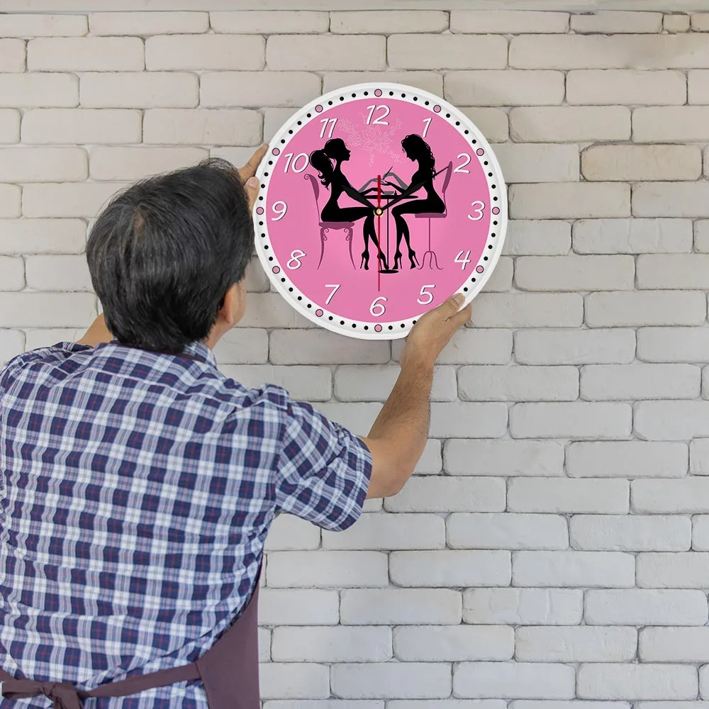 Manicure Salon Wall Clock Nail Salon Spa Personalized Wall Clock Custom Artwork Pedicure Art Nail Studio Business Wall Art Decor 5