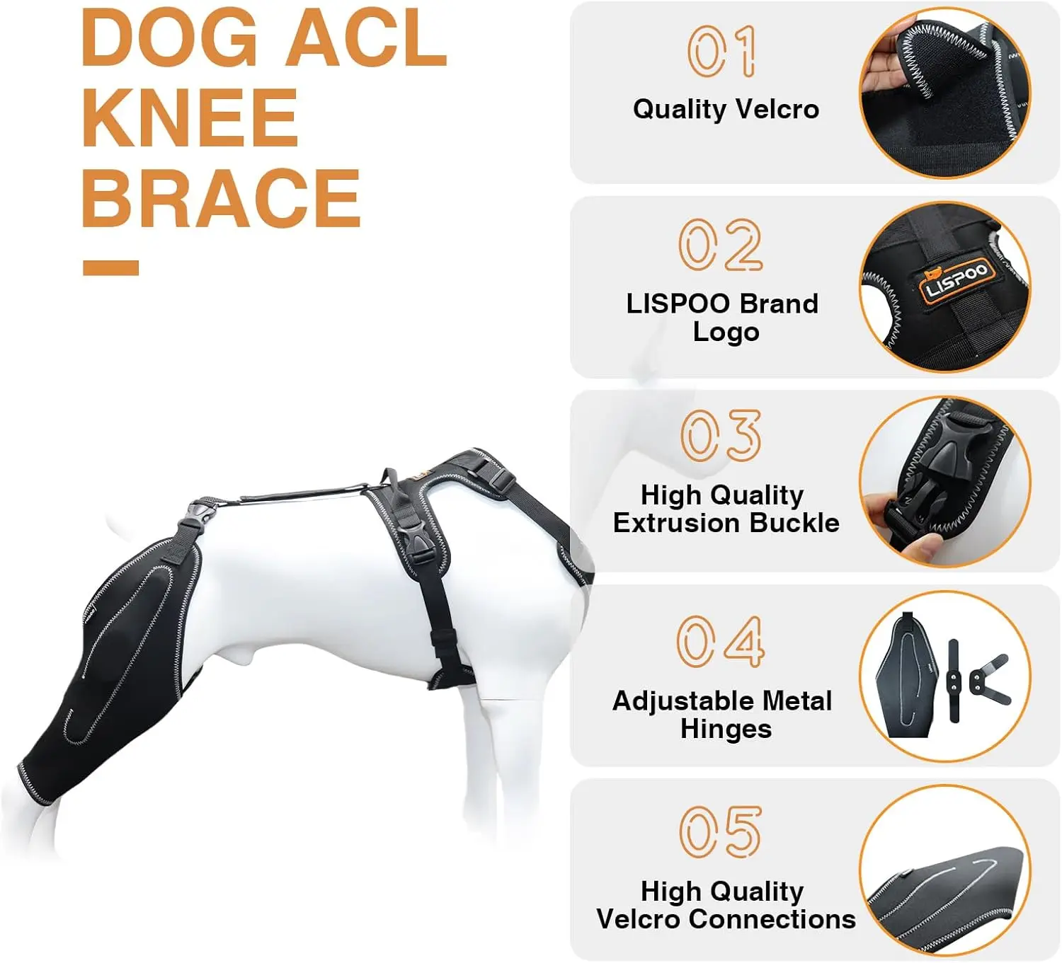 Dog Acl Knee Brace for Torn Acl Leg Dog Knee Braces for Back Leg Warm Joint and Relieves Joint Pain Better Recovery