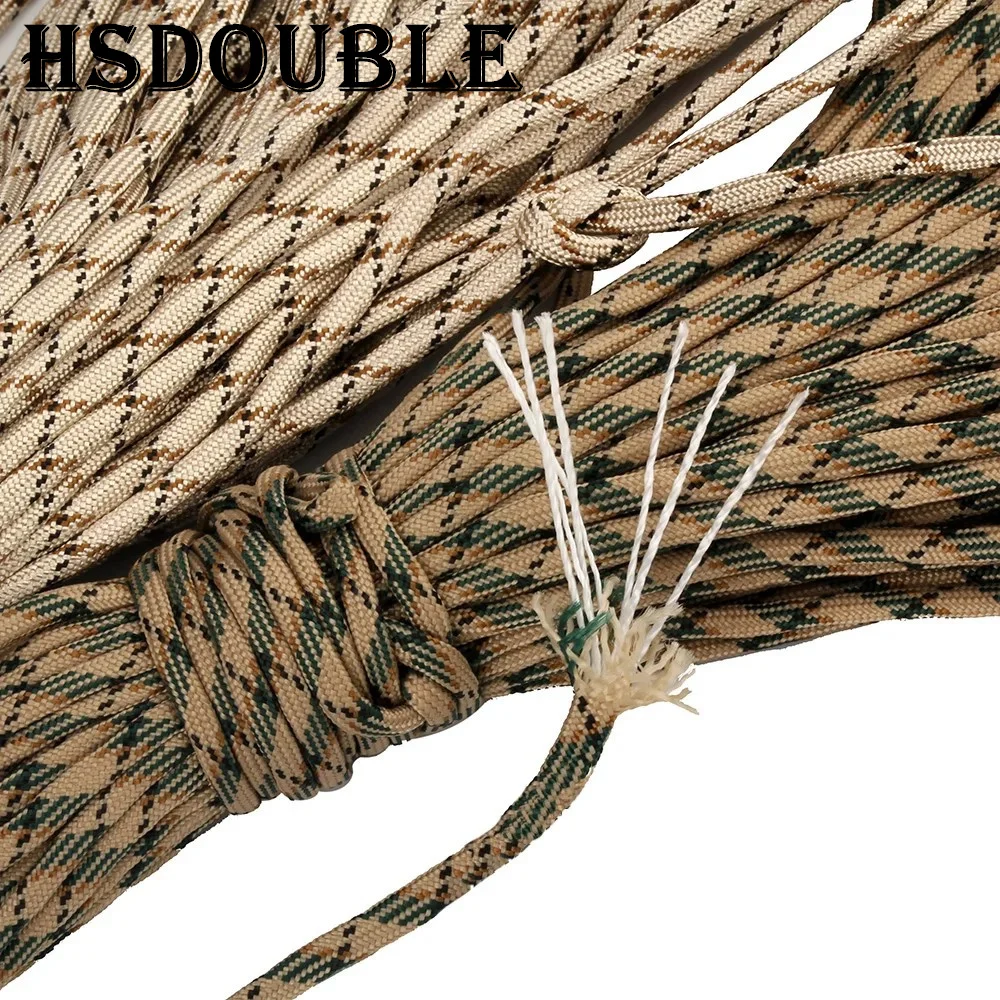 100FT 550 Paracord Parachute Cord Lanyard Mil Spec Type III 7 Strand Core For Climbing Camping Buckles Bracelet 1pc nylon cord