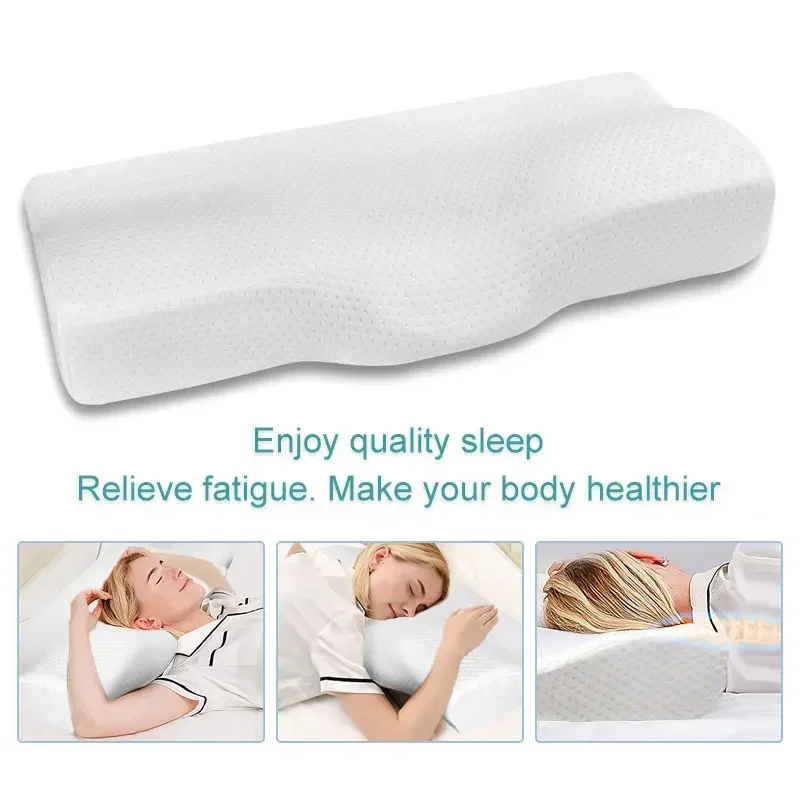 Memory Foam Bed Orthopedic Pillow Neck Protection Slow Rebound Memory Pillow Butterfly Shaped Health Cervical Neck 4