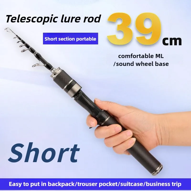 Canne télescopique carbone 1.8-2.4m portable pour pêche en mer - Accessoire de voyage compact