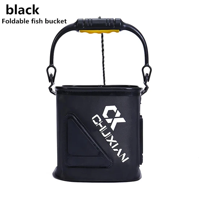 Outdoor fishing bucket foldable EVA thick live fish bucket bait