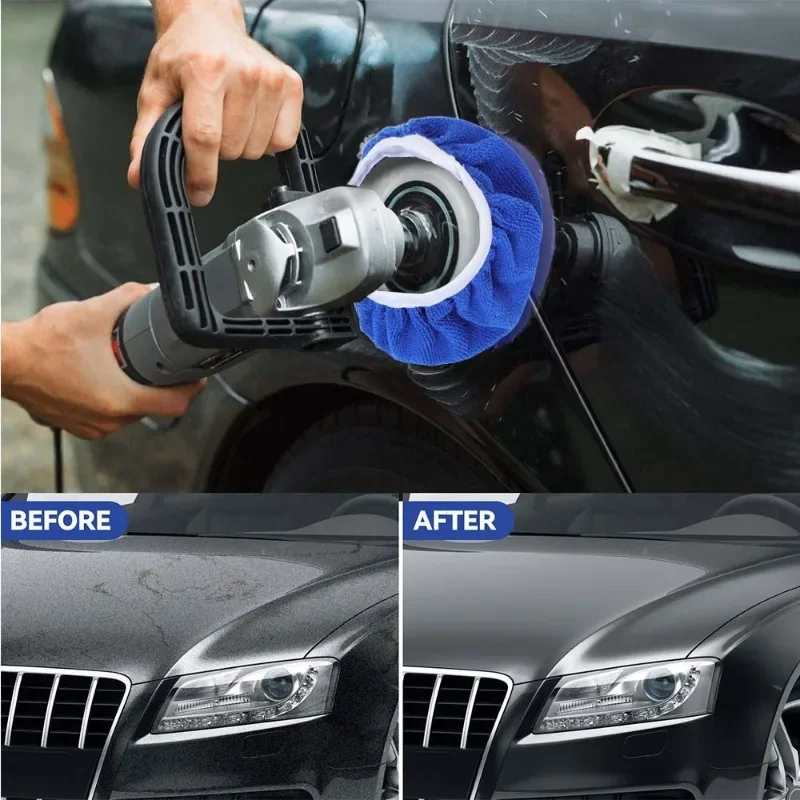 Car Polishing Pad Car Polish Pad Car Polishing Sponge Microfiber Car Waxing Polishing Sleeve 5-10 Inches Polisher Pad Wash er Waxing Sleeve Auto Body Care Cleaning Accessories