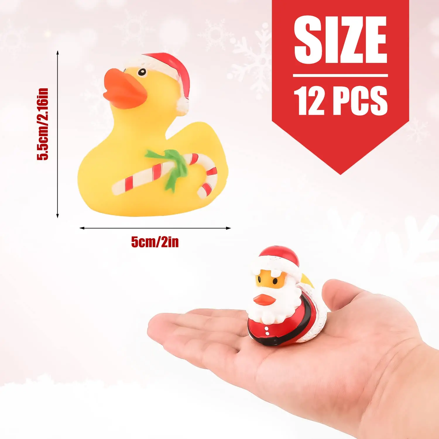 2/6/12PC Christmas Rubber Ducks, Bath Rubber Ducky Toys Cute Holiday Rubber Ducks Ducking for Holiday Celebrations Party 3