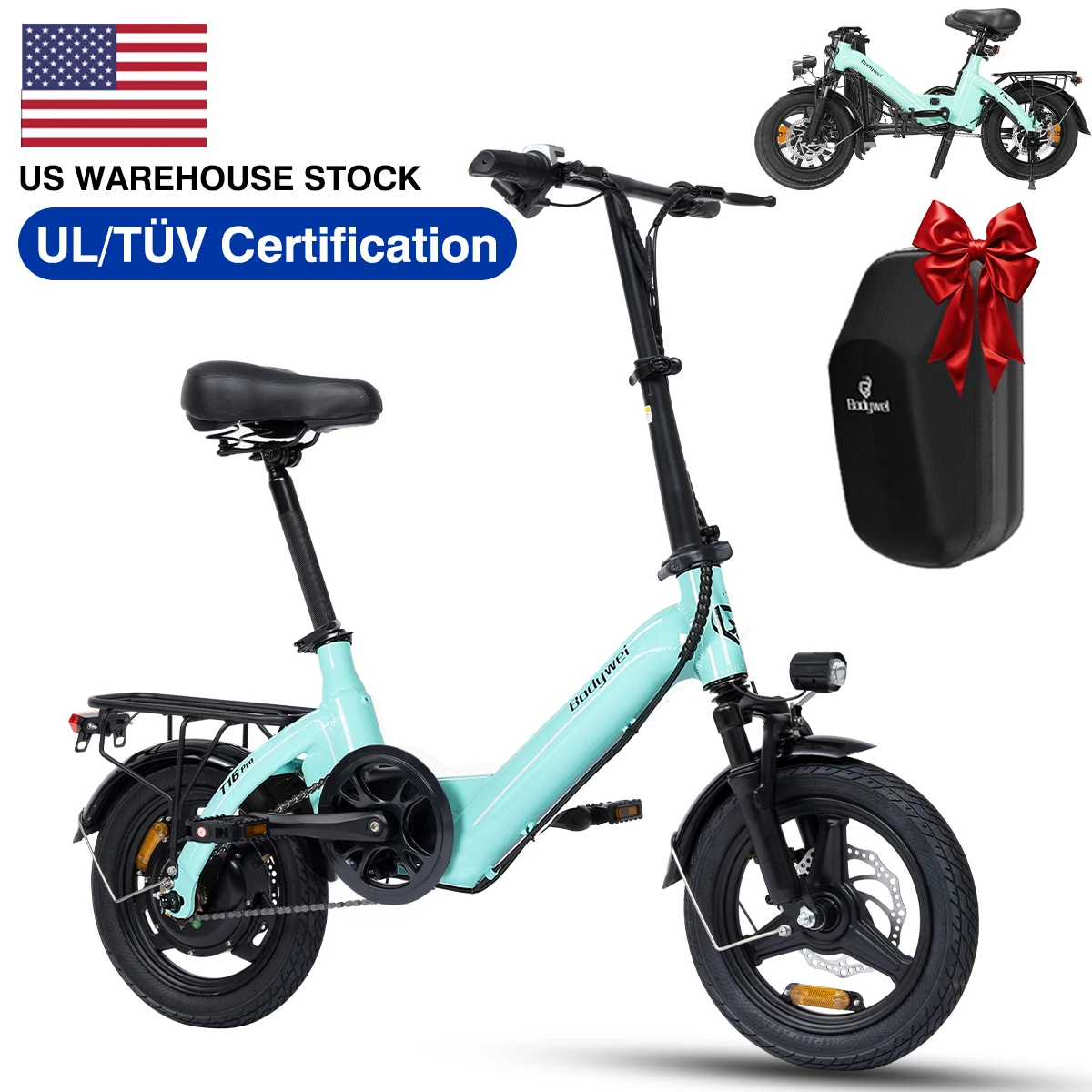 Folding Electric Bike 500W UL Certified 36V 13Ah 30 Mile Range Compact