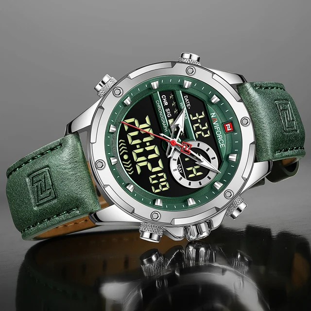 NAVIFORCE-Reloj de pulsera deportivo militar para hombre, cronógrafo de cuarzo, resistente al agua, de cuero, marca de lujo, nuevo 5