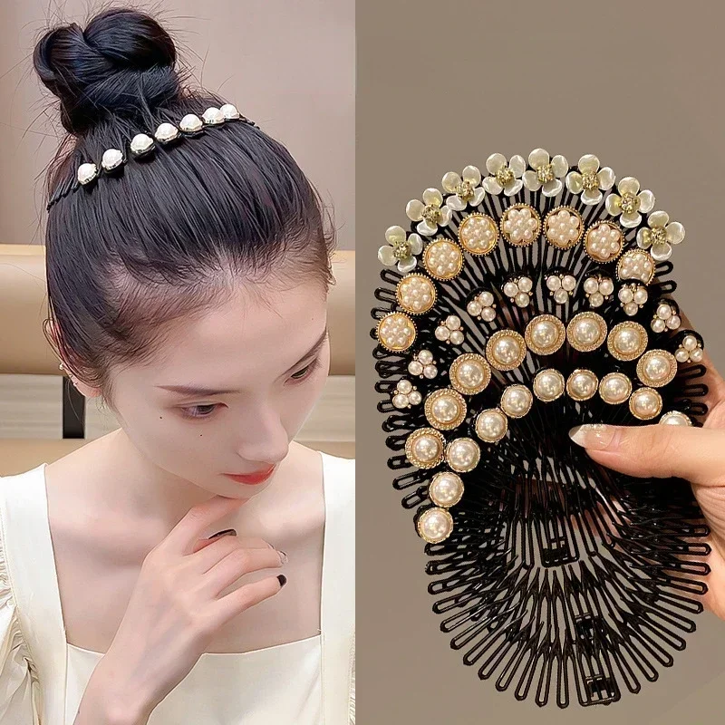 Round Hair Organizer New Korean Hair Comb HairClips for Girls Women Children Updo Headwear Girls Kids Women Hair Accessories 3