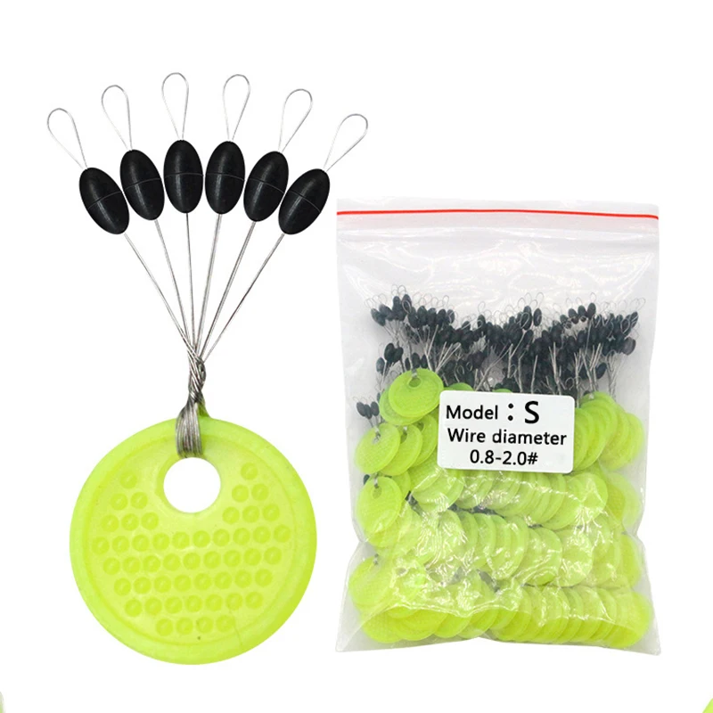 

600pcs 100 Group Set Rubber Space Beans Sea Carp Fly Fishing High Quality Black Rubber Oval Stopper Fishing Float Fishing Bobber