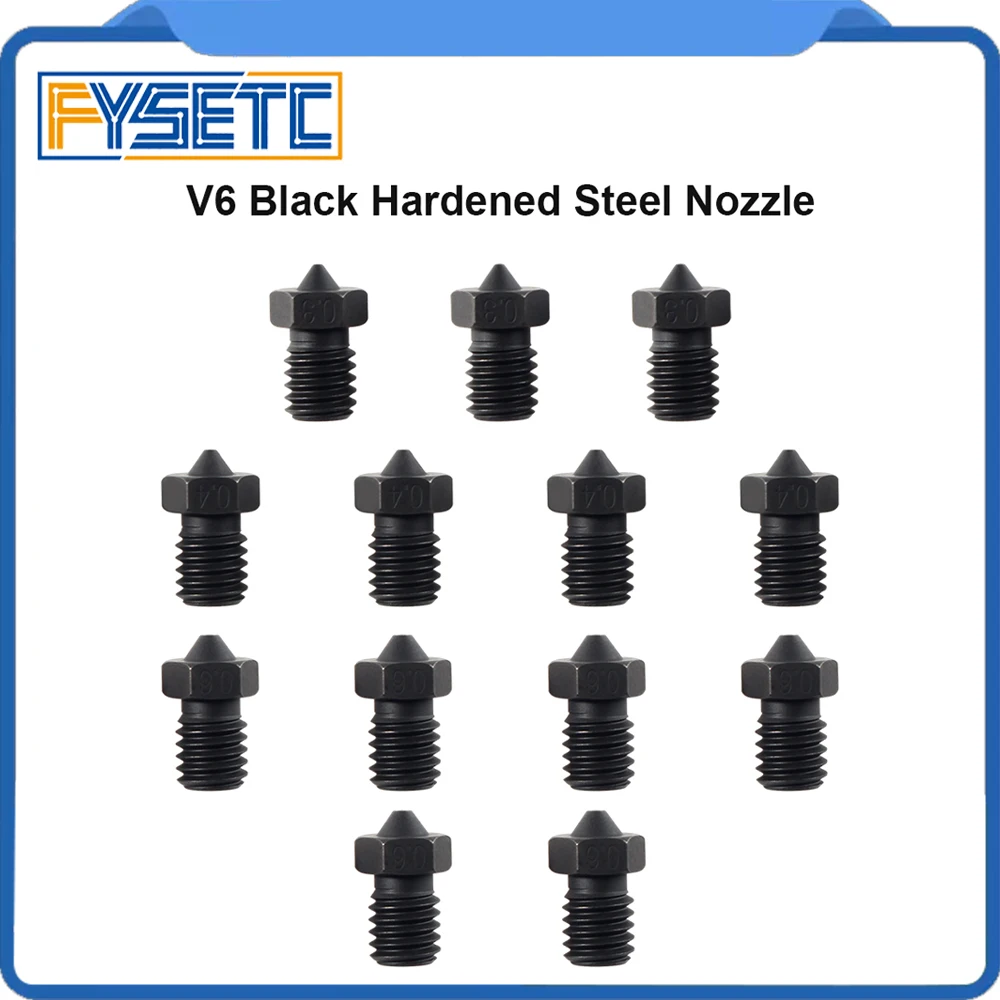 

FYSETC E3D V6 High Quality Hardened Steel Nozzle 0.3/0.4/0.6mm size Nozzle High Speed Printing Nozzle for Voron Prusa 3dPrinter