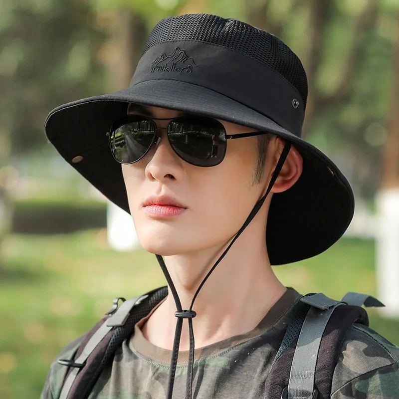Men's new portable travel outdoor mountaineering sun hat