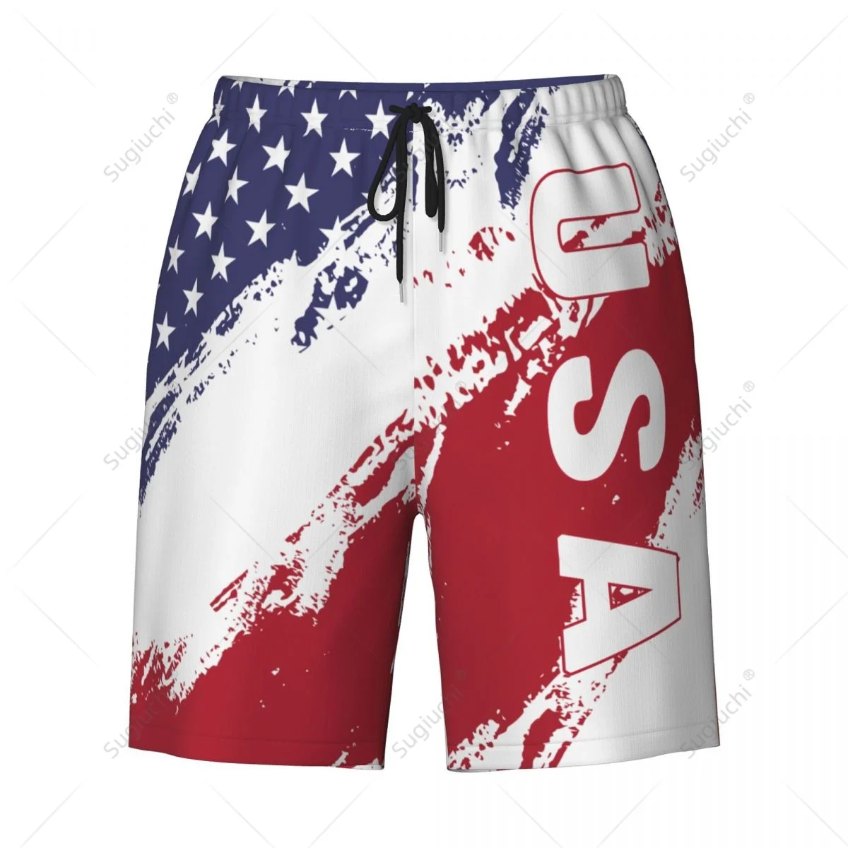 Men's United States USA America Flag Beach Pants Board Shorts Surfing Boys Soccer Cycling Swimwear Running Polyester 3