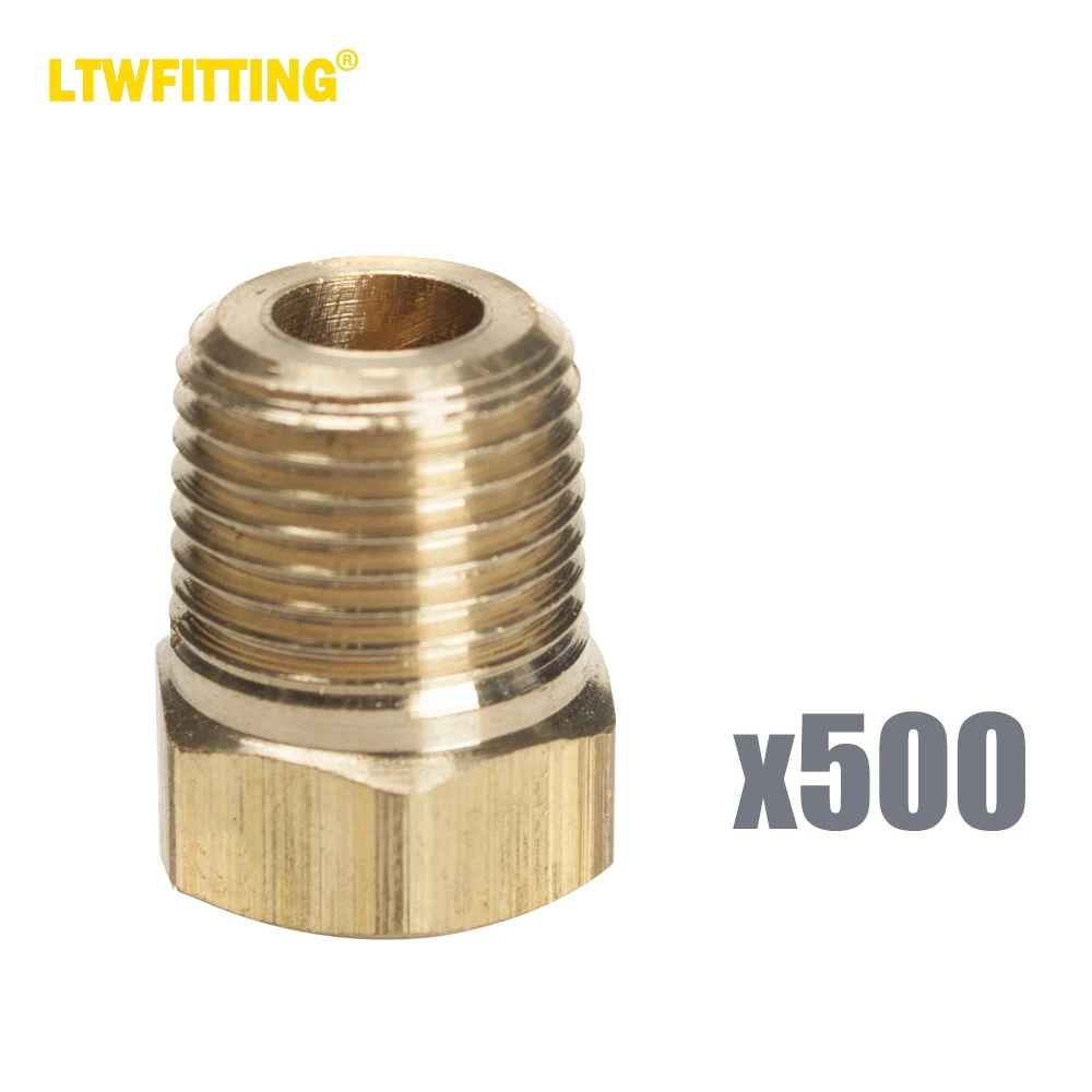 

Латунные трубные фитинги LTWFITTING с шестигранной головкой, фитинги с наружной резьбой 1/8 дюйма, NPT, для воздуха, топлива, воды, лодки (комплект из 500 штук)