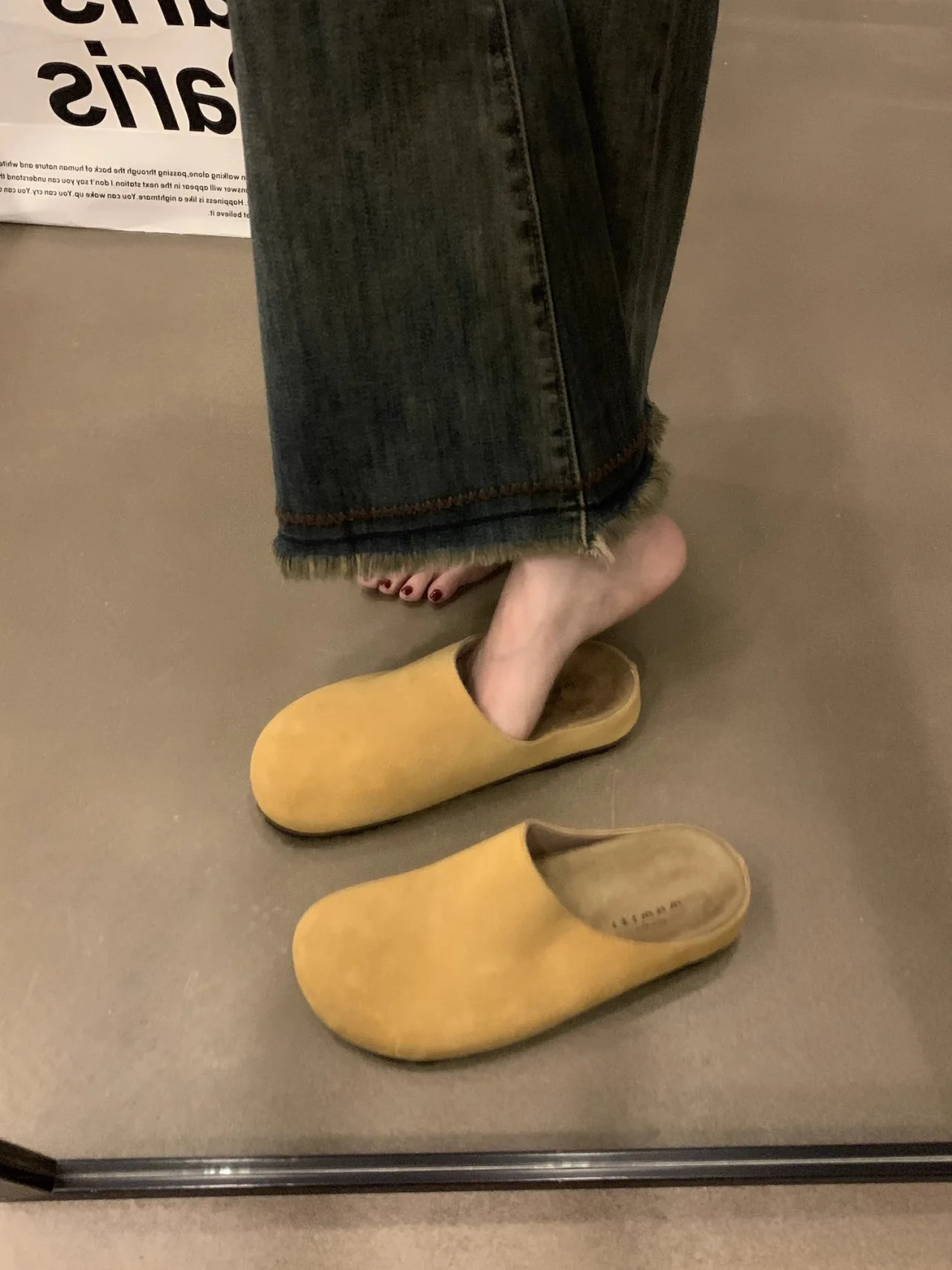 Comfortable Suede Mules For Women Flat Backless Slip On House Shoes_voghion.com