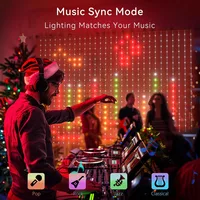 Smart LED Curtain Lights, 400 LEDs RGB+IC Color Changing Wall Lights, 6.6x6.6ft Indoor Dynamic DIY Pattern LED String Lights - Image 3