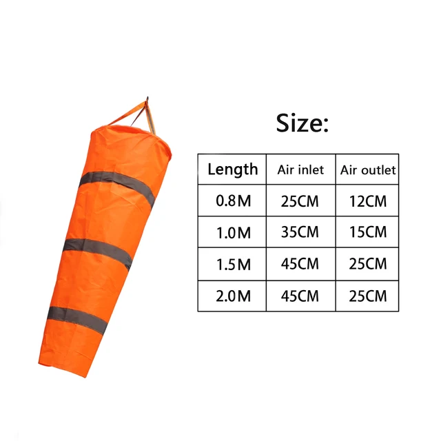 80/100/150/200 Cm Repülőtér Windsock Kültéri Időjárási Szélességű Szélmérési Zokni Táska Fényvisszaverő Övvel - Image 2