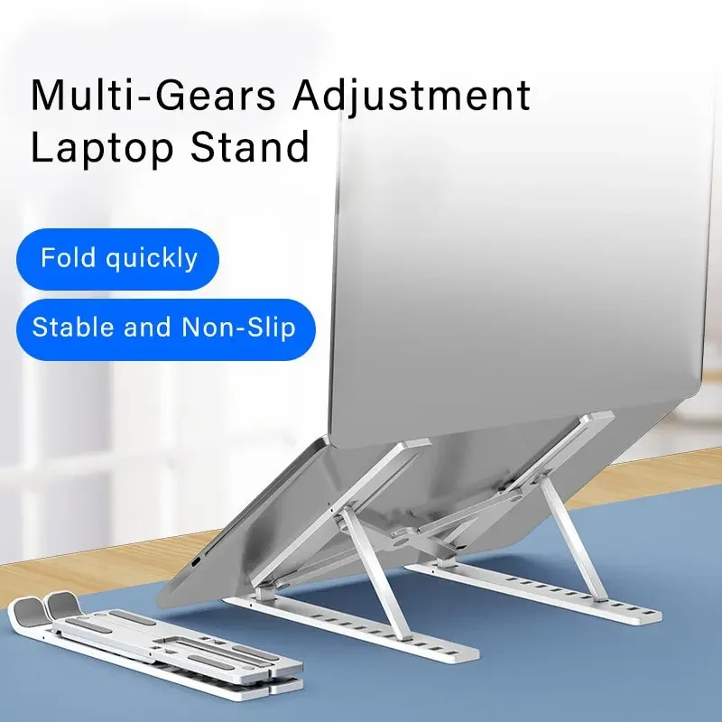 Aluminum Alloy Laptop Holder Stand Adjustable Foldable Portable for Notebook Computer Bracket Lifting Cooling Holder Non-slip images - 6