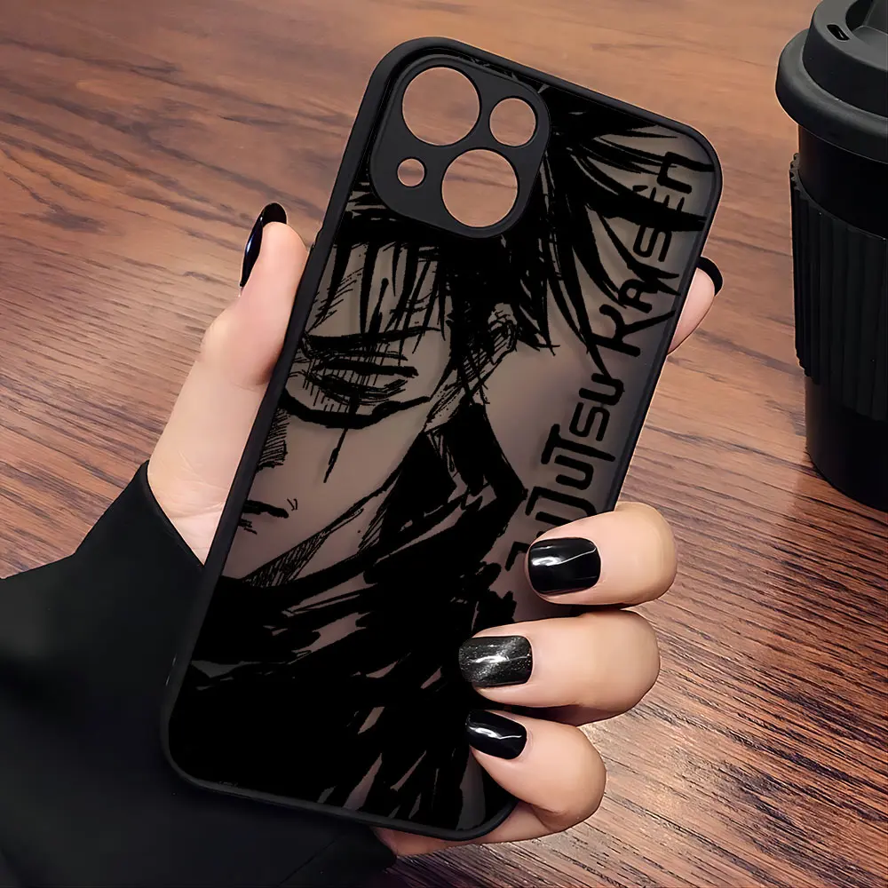 Хит продаж, чехол для телефона Blcak с аниме juютсу Kaisen для iPhone 15 14 13 12 11 Mini Pro Max XR XSMax 7 8 Plus, матовая прозрачная задняя крышка