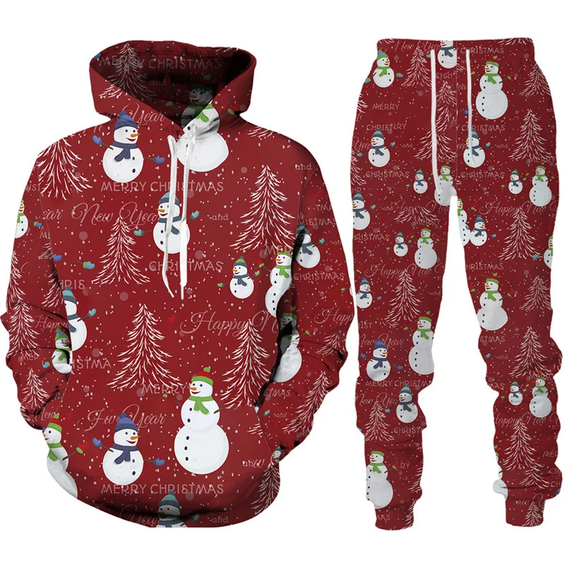 

Personality Christmas Theme 3D Print Hoodie/Pants/Suit Men Women Happy New Year Clothing Set Fashion Couple Tracksuit Sportswear