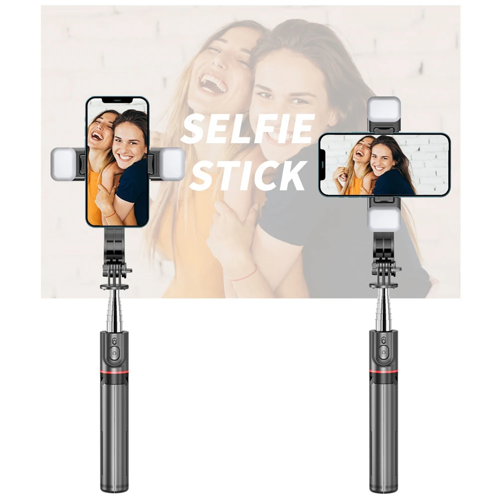 Новая беспроводная селфи-Палка с двойным заполняющим светом 1160 мм Длинный Штатив для удаленной съемки держатель для телефона подставки для телефона Iphone Android