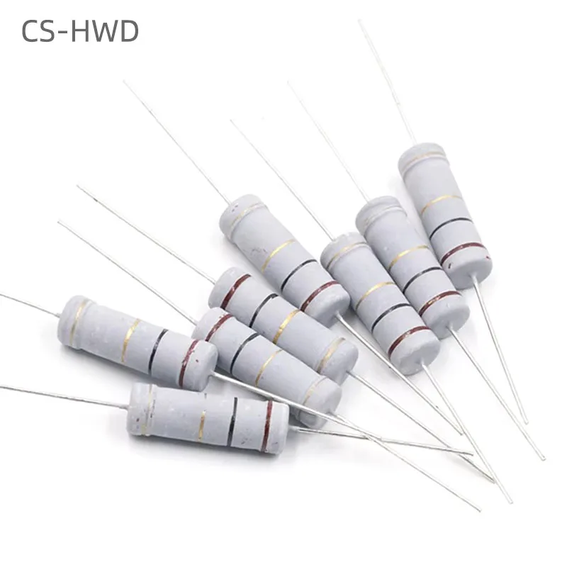 10pcs 5W Metal oxide film Resistor 5% 1R-10M 100R-1M 100 220 330 ohm Carbon Film Metal Film Resistor Metal Film Resistors Carbon Film Resistor