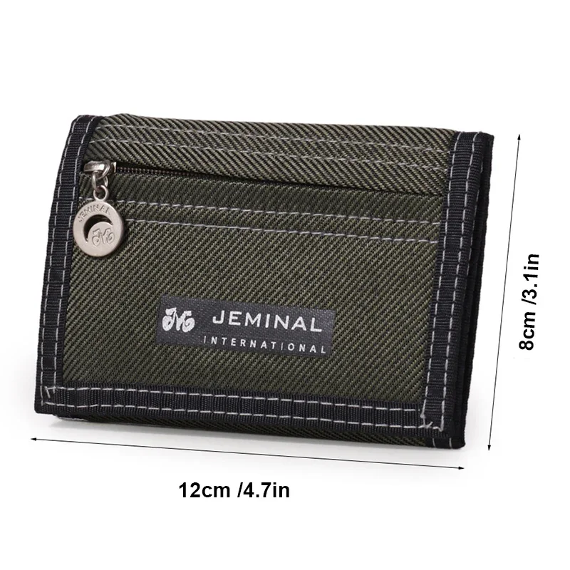 Oxford Cloth Short Trifold Men's Boys Wallets Purse with Coin Pocket Fashion Students Leisure Money Folder Portable Card Holder