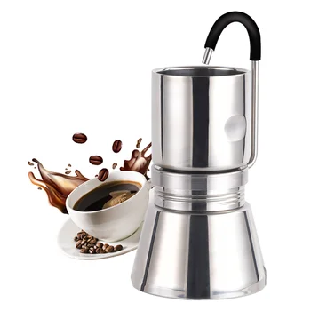 Stovetop Espresso Maker For BRS Stainless Steel Moka Pot Coffee Maker Portable Coffee Extractor Gadget Camping Hiking Accessory 2