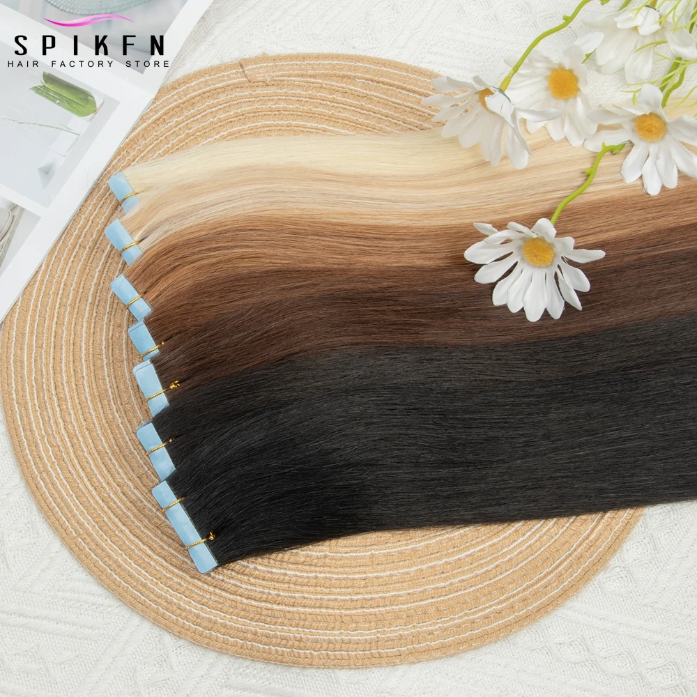 Inject Seamless Tape In Human Hair Extensions Nautral Straight Invisible Tape Hair Extension 12"-22" PU Skin Weft human hair extensions hair extensions