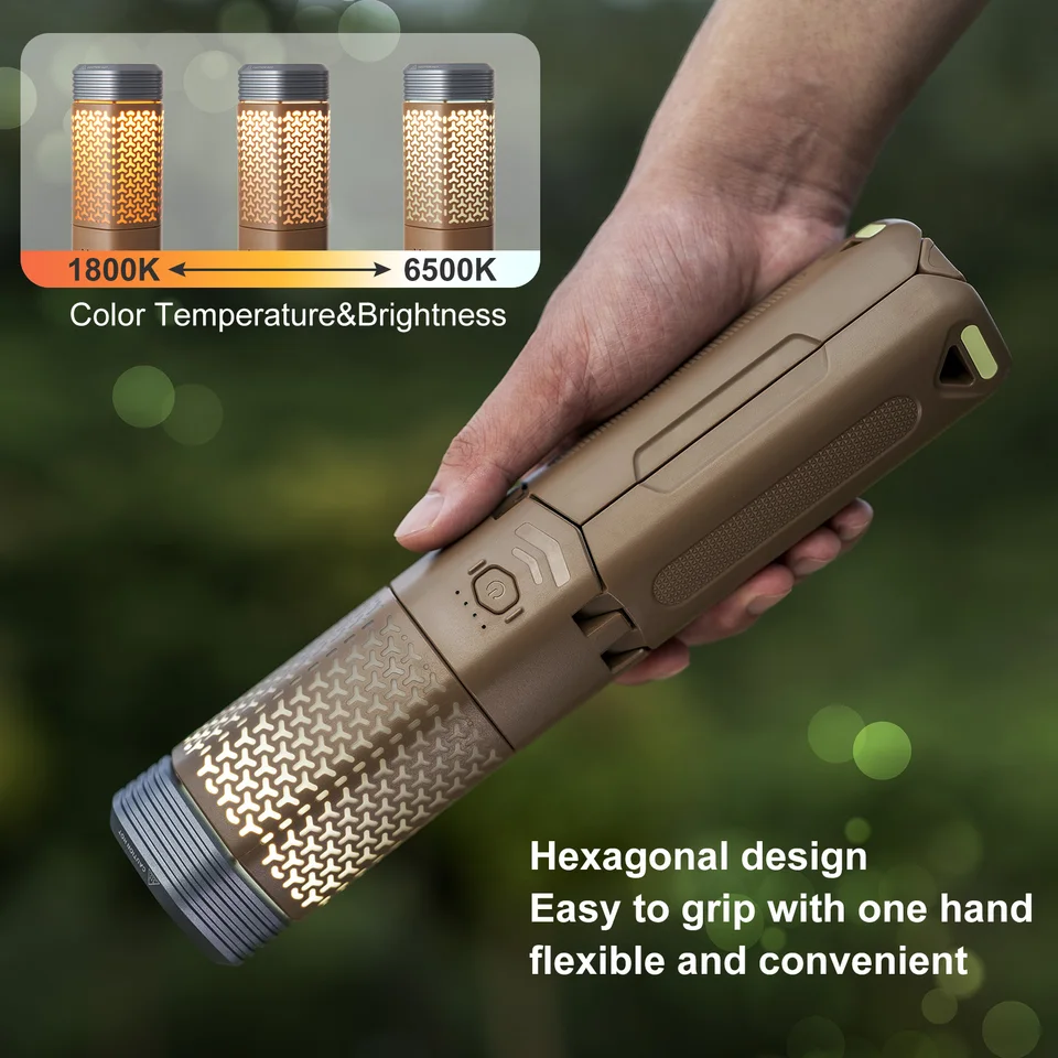 Collapsible Telescopic Camping Lantern With 12000mAh Battery - 720° Rotating, Waterproof, Magnetic Tripod