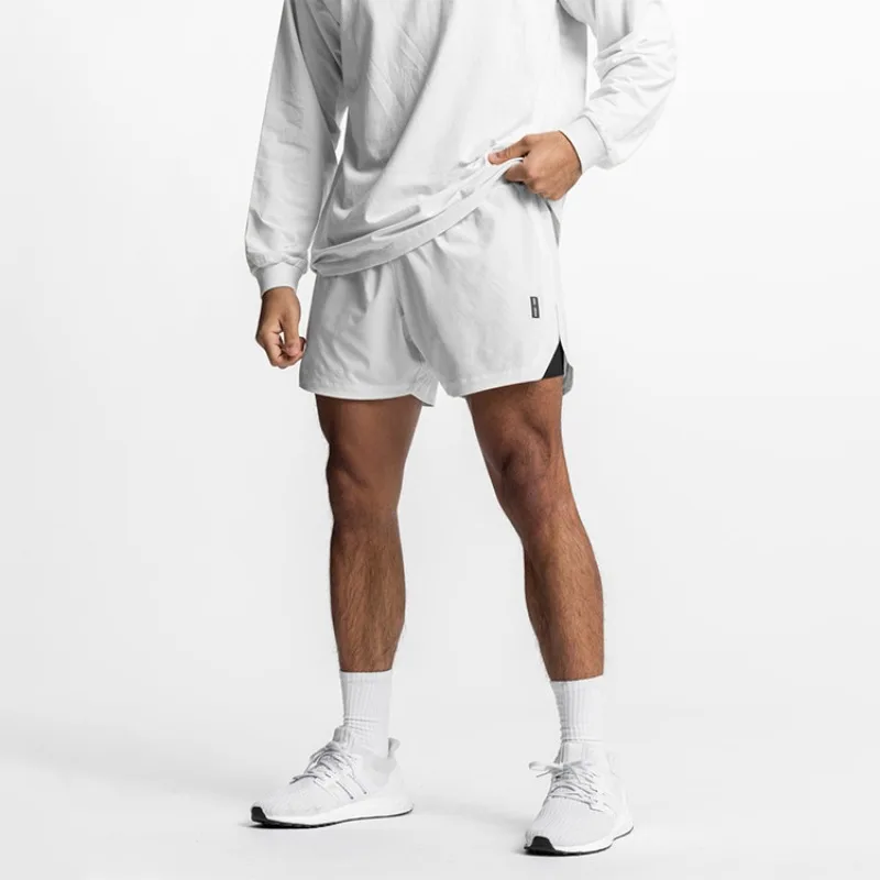 Sports quick-drying double layer casual shorts outdoor running fitness basketball pants gym shorts men