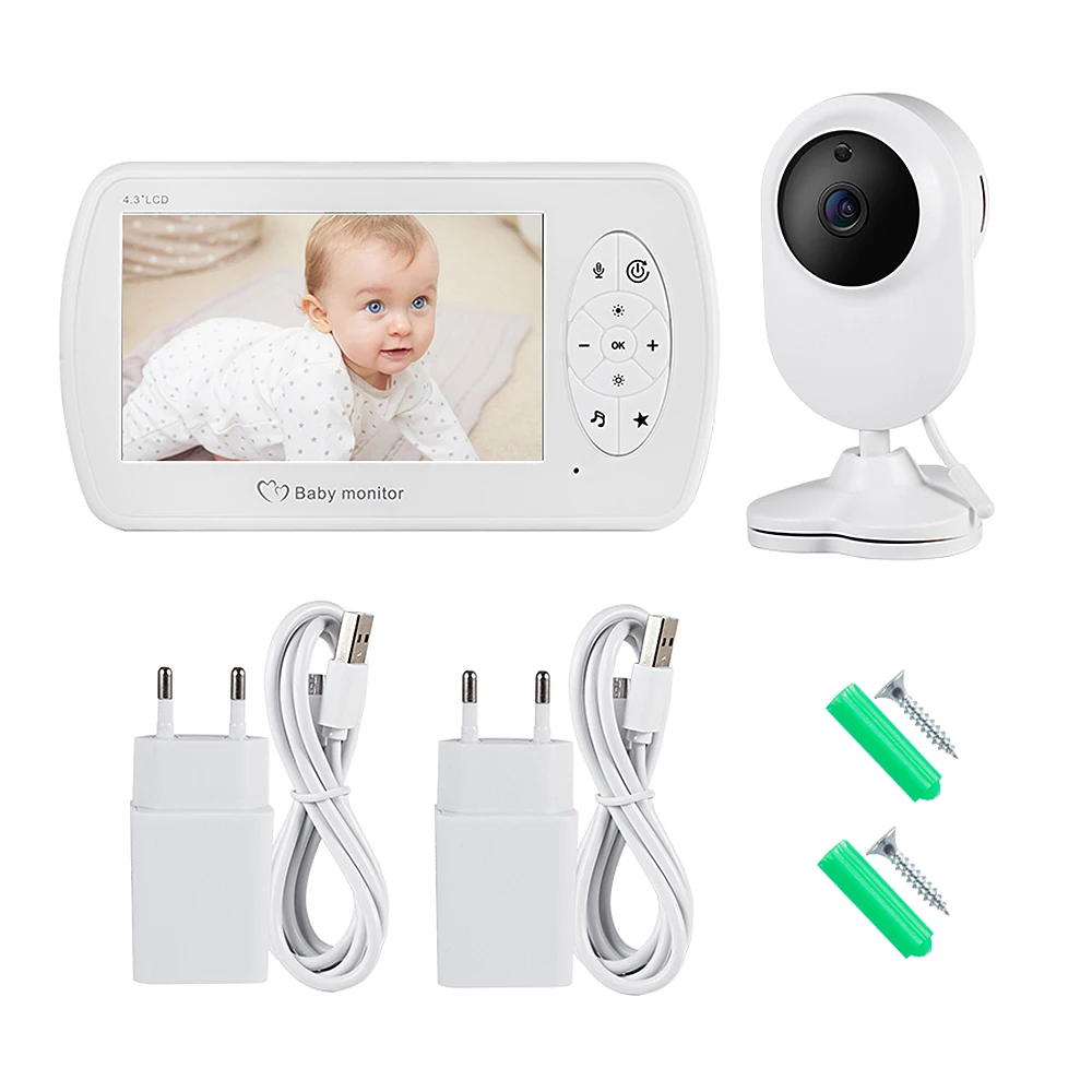

4.3 inch Wireless Color Baby Monitor 1080P HD Audio Video Baby Camera Temperature Monitor VOX Security Camera Two Way Audio