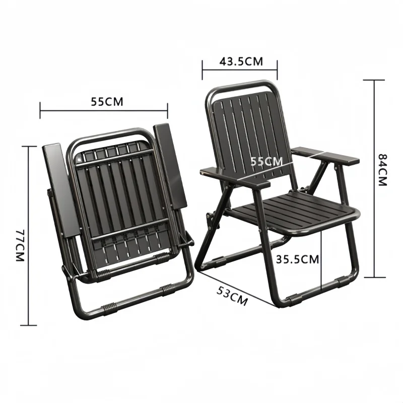 Chaise pliante extérieure avec dossier imperméable et anti-UV pour pêche, camping et pique-nique