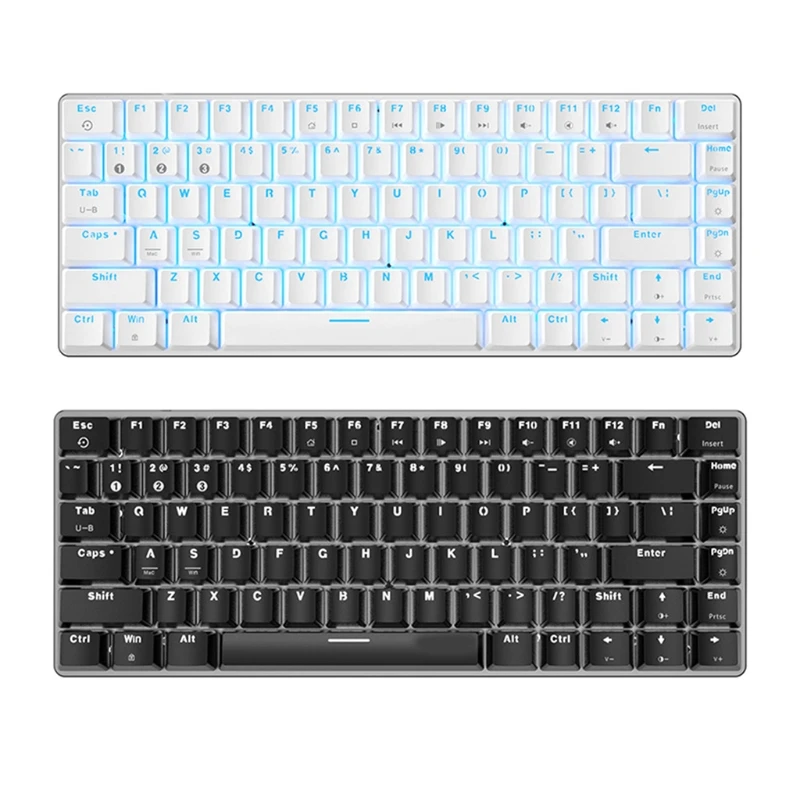 

82 Keys Wireless Gaming Keyboard Bluetooth-compatible5.0 Backlit Dual Modes Red Keypad for phones PC Gamers