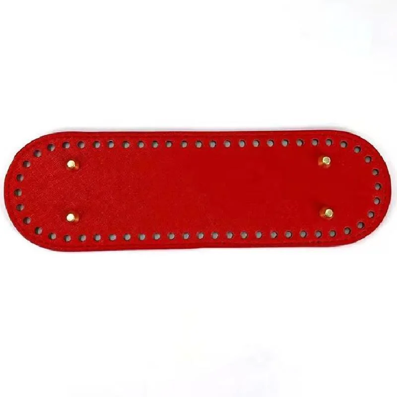 3pcs 26.5*8cm Long Bottom For Knitted Bag PU Leather Bag Base Handmade Bottom With Holes Diy Crochet Bag Bottom Accessories