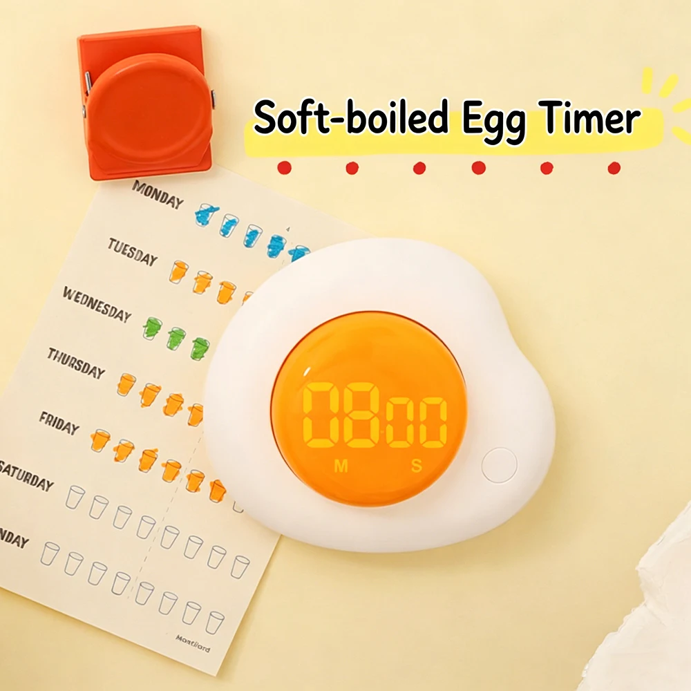 Weichgekochtes-Ei-Timer Magnetischer Kühlschrankposter mit Cartoon-Design zum Kochen und für die Bewegung mit Zeiterinnerung