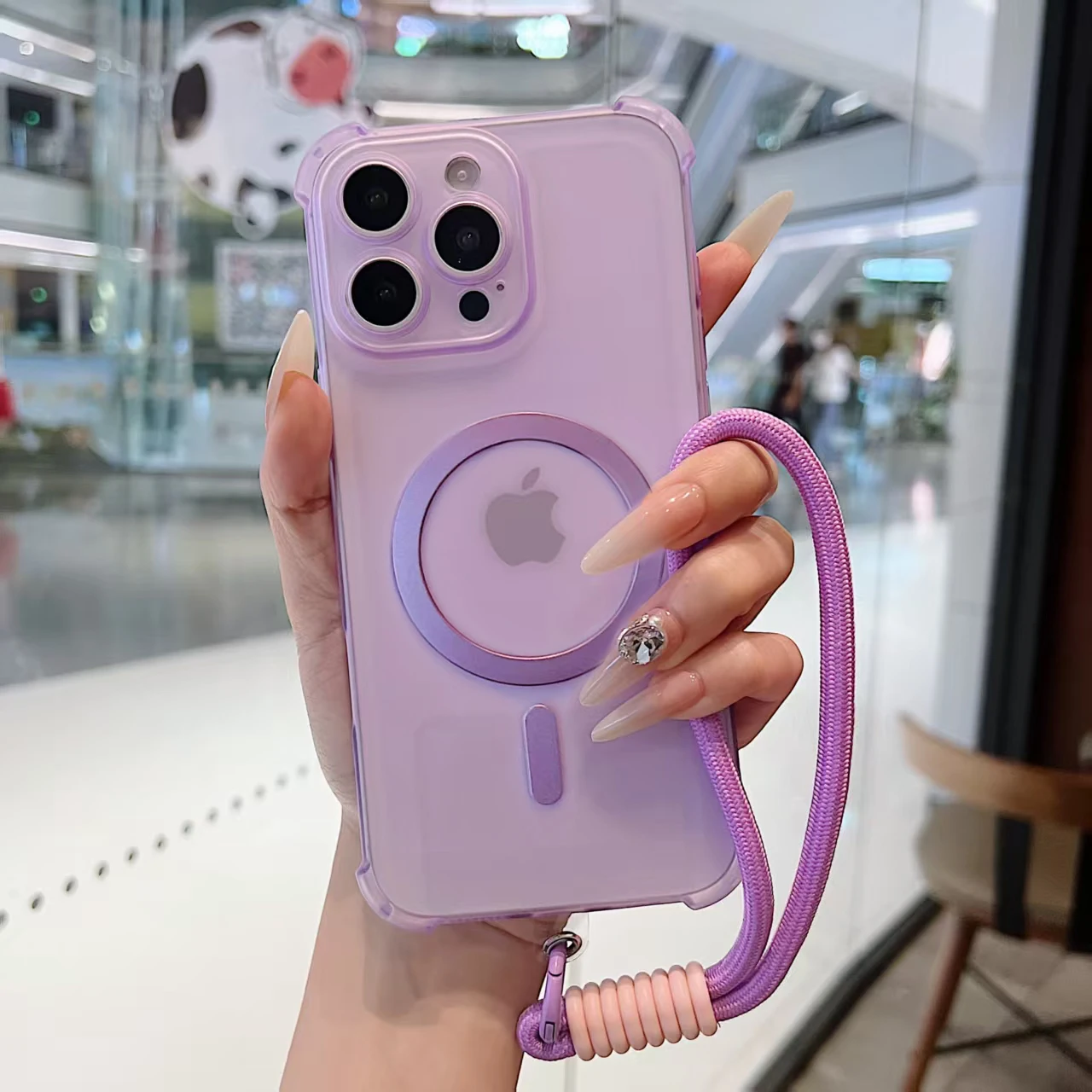 Magnetic Wrist Strap Candy Shockproof Phone Case - Soft Silicone Cover