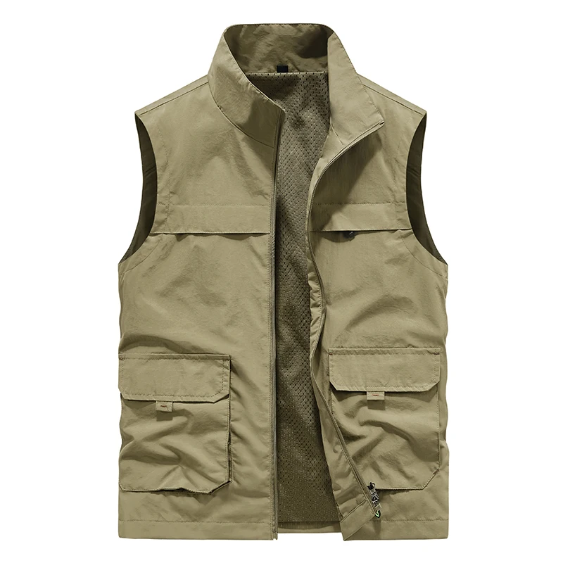 Men's Clothing Free Shipping Vest Coat Work Hunting Summer Mesh Spring Jumper Tactical Sleeveless Jacket Overalls Camping Gilet