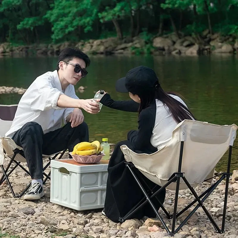 Folding chair outdoor foldable moon chair camping picnic dining fishing tools portable high load-bearing