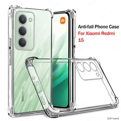 Shockproof Transparent Silicone Armor Phone Case - Clear Soft Protective Cover for Redmi 15 169mm (Transparent)