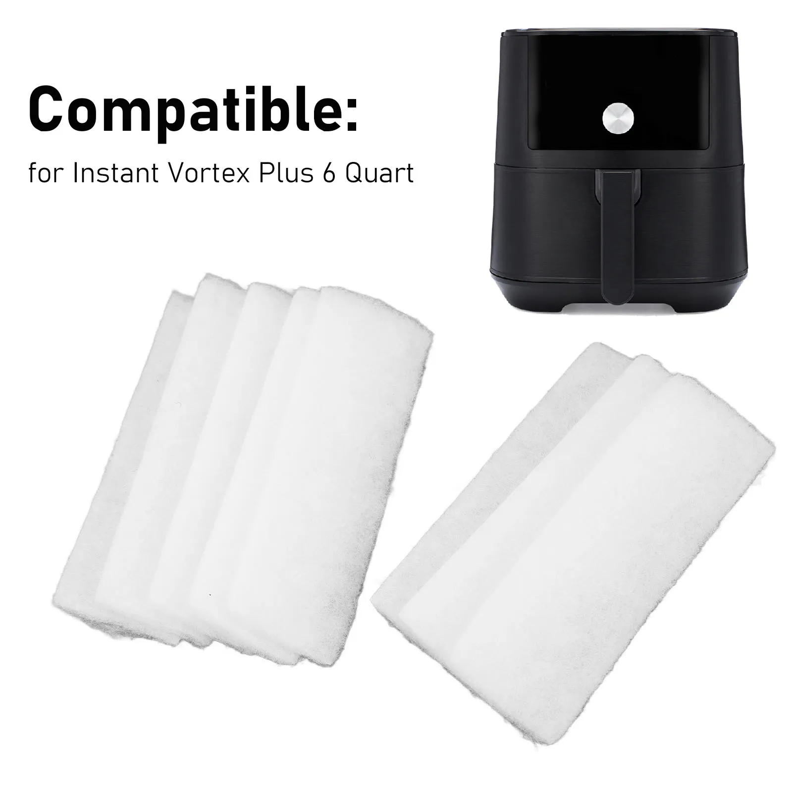 Air Fryer Accessories 8PCS Fiber Fryer Replacement Filter for Vortex Plus 6 Quart Fryer with ClearCook OdorErase Filter
