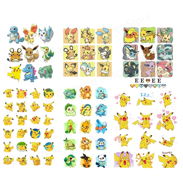 Anime Pokemon Pikachu Patches for Clothing Japan Iron on Patches Clothes  Heat Transfer Stickers for Boy Girl T-shirt Patch Decor