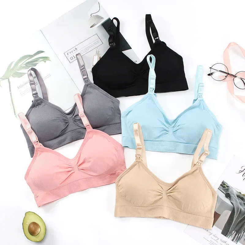 

Wireless Maternity Nursing Bras Breastfeeding Bra For Pregnant Women Pregnancy Underwear Cheap Wire Free Breast Feeding Bra