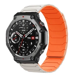 Enhanced Silicone Magnetic Strap - Durable Sport Band Accessory - 22mm (Starlight Orange)