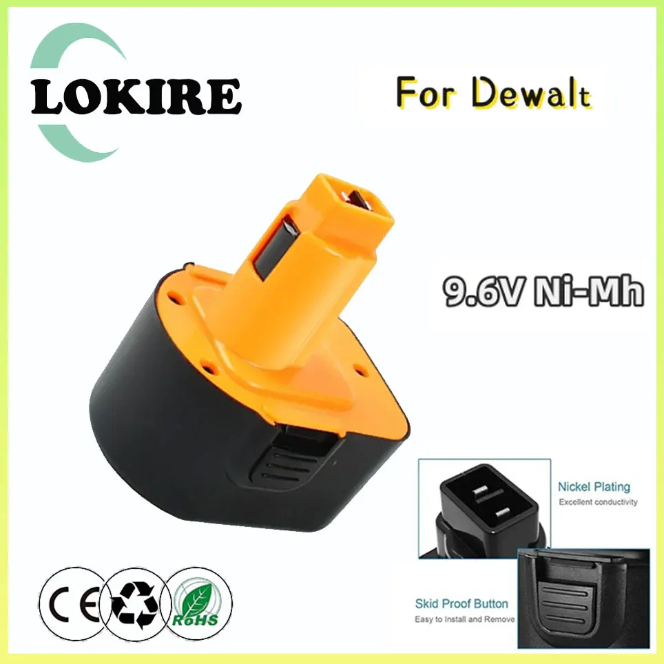 

6800mAh 9.6V For Dewalt Ni-MH Battery DE9061 DE9062 DW9060 DW9061 DW9062 EZWA DE9036 29 4800mAh 9800mAh