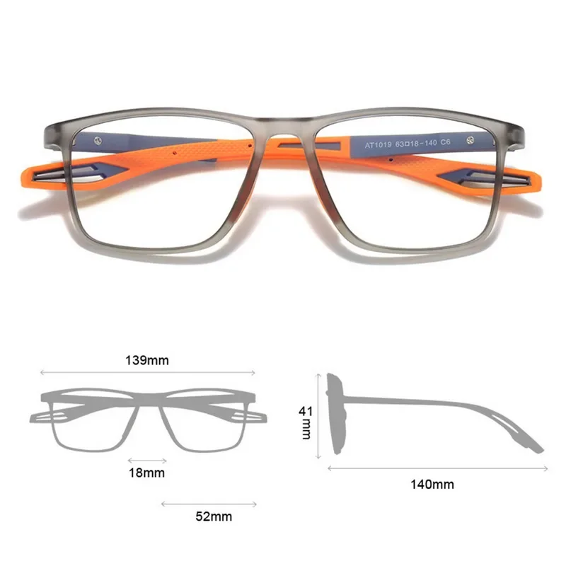 Unisex Ultralight Silicone TR Sports Myopia Anti Blue Light Men Basketball Anti-Shedding Prescription Eyeglasses