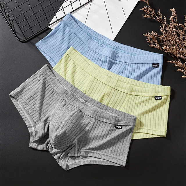 Calzoncillos de algodón para hombre, Bóxer transpirable, pantalones cortos  absorbentes de sudor, sexy - AliExpress