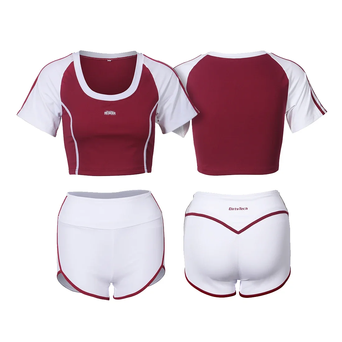 Japanese Red and White Gymnastic Clothes for Sports Girls JK Cute Short Style Anime Cosplay
