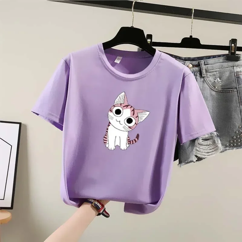 

Shirts Women's tshirt Summer Short Sleeve O-Neck Top T-Shirt GRAY22