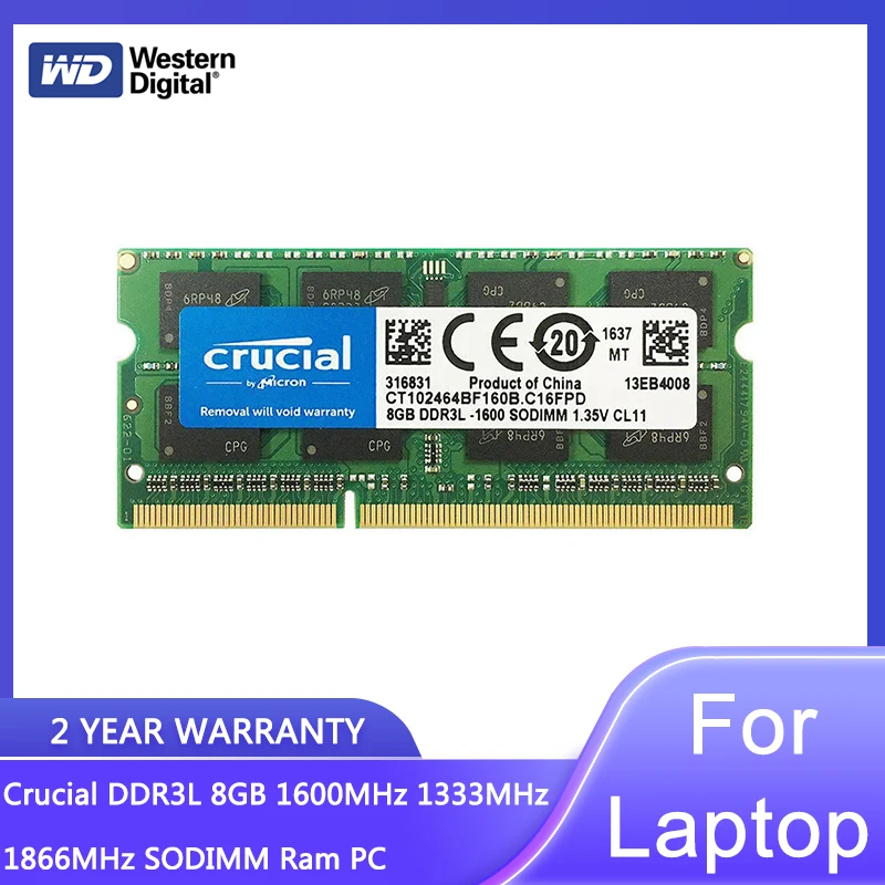 Crucial RAM CT2KIT102464BF160B 16GB (2x8GB) DDR3L-1600 SODIMM CL11 Kit - Foto 4
